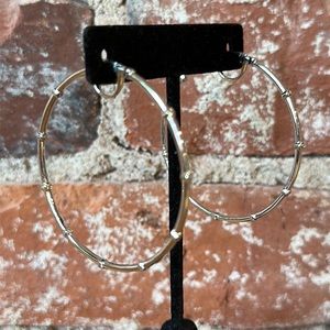 New without Tags Nadri Silver & Rhinestone Hoop Earrings